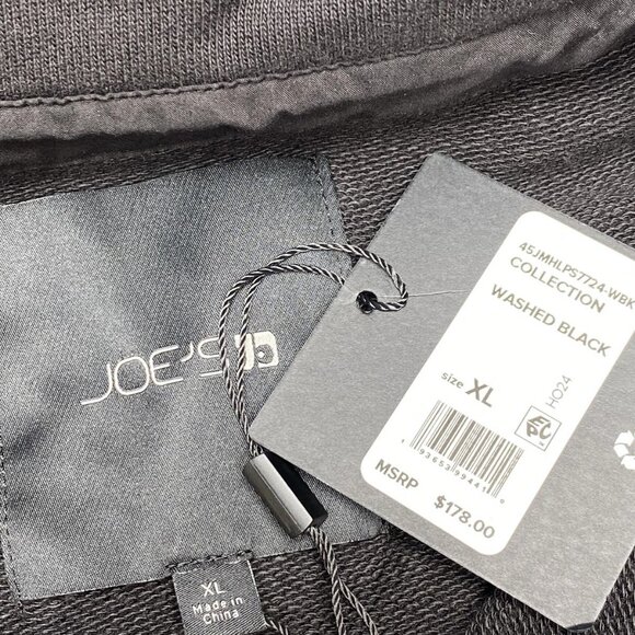 Joe's Jeans Men's Polo Sweatshirt Washed Black Size XL Collared Relaxed Fit - Picture 6 of 10